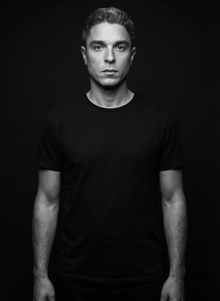 Alexandre Droual, black and white portrait